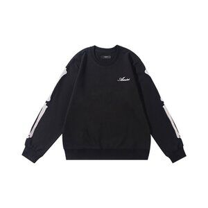Amiri Bones Logo Crew Sweatshirt With Arm Bones Black